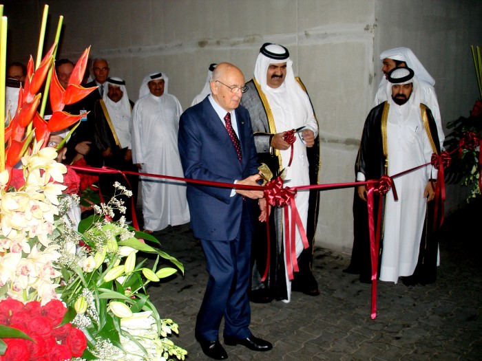 Italian President Giorgio Napolitano at the opening of the exhibition