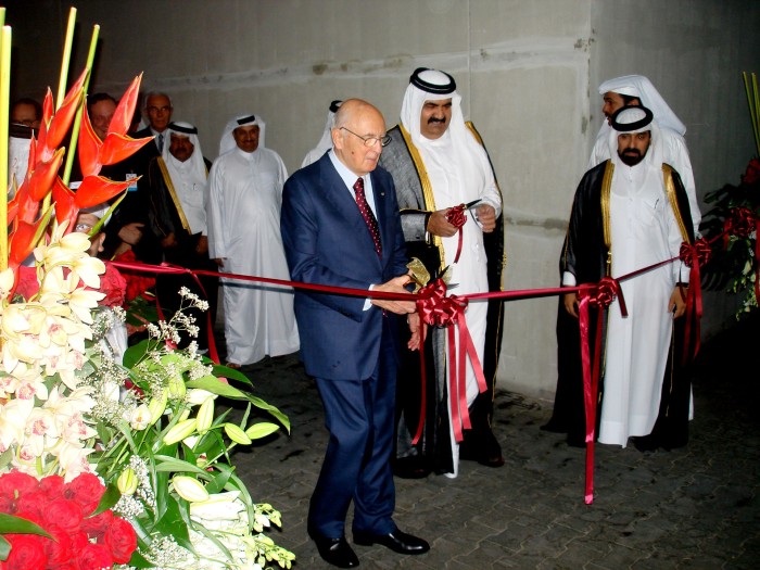 Italian President Giorgio Napolitano at the opening of the exhibition